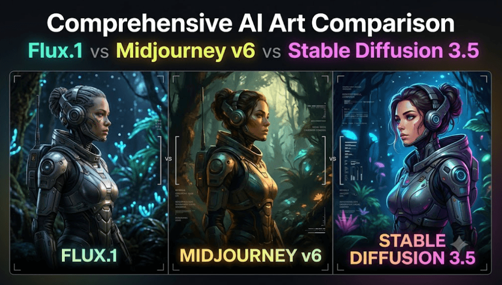Comprehensive AI Art Comparison: Flux.1 vs Midjourney v6 vs Stable Diffusion 3.5