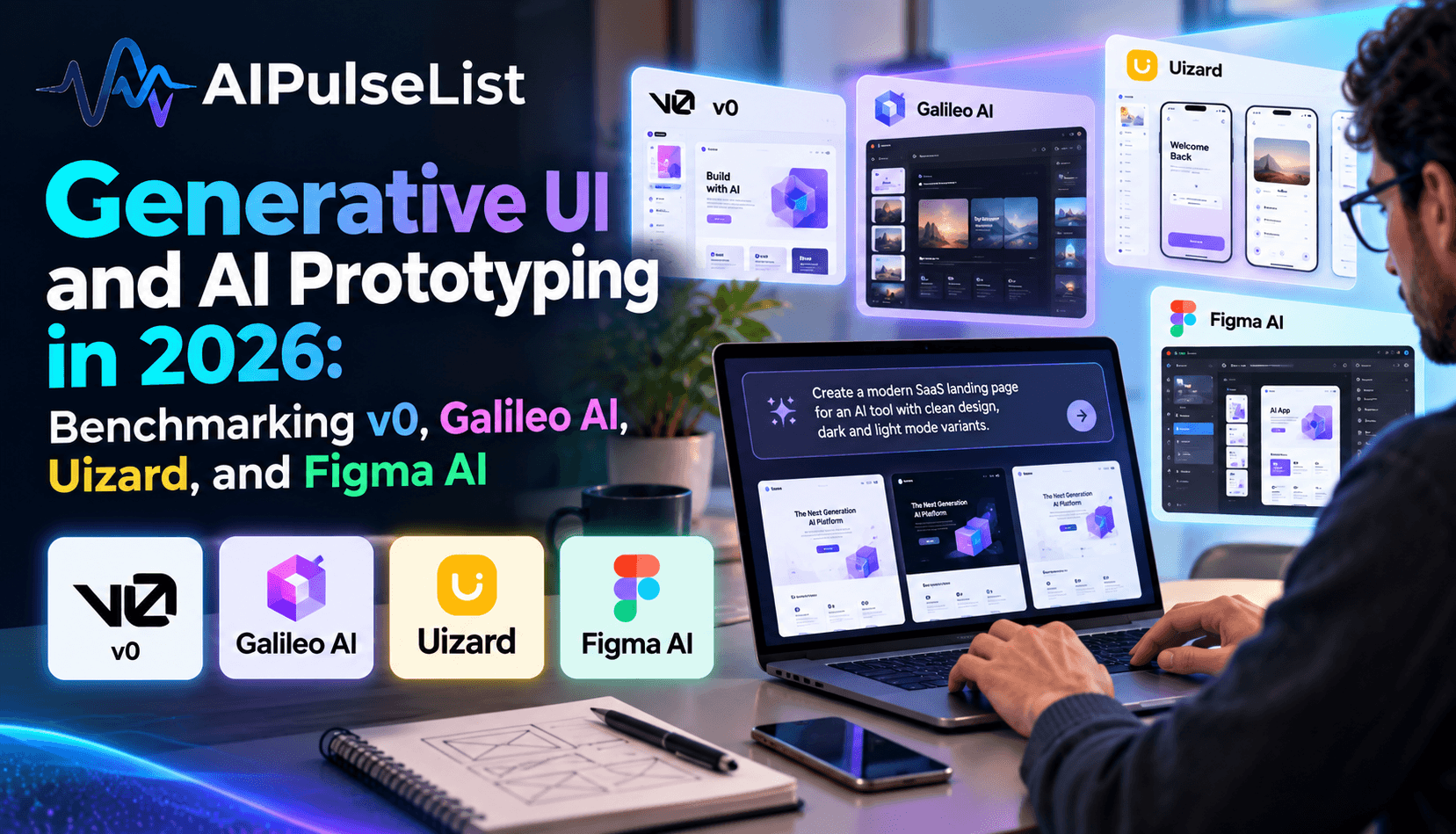 Generative UI and AI Prototyping in 2026: Benchmarking v0, Galileo AI, Uizard, and Figma AI