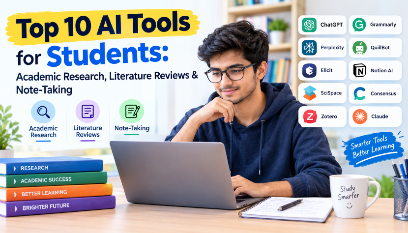 Top 10 AI Tools for Students: Academic Research, Literature Reviews & Note-Taking