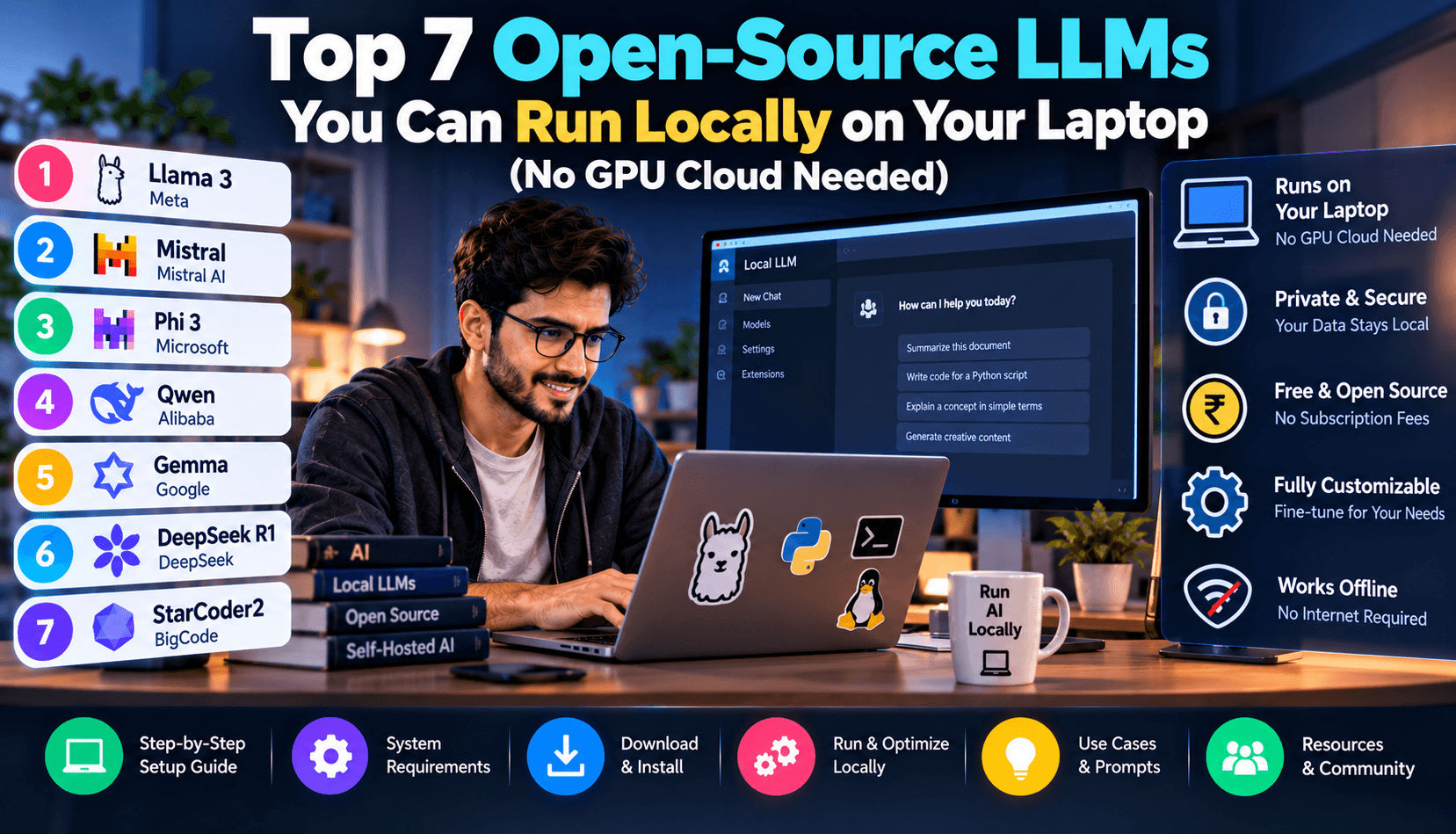 Top 7 Open-Source LLMs You Can Run Locally on Your Laptop (No GPU Cloud Needed)