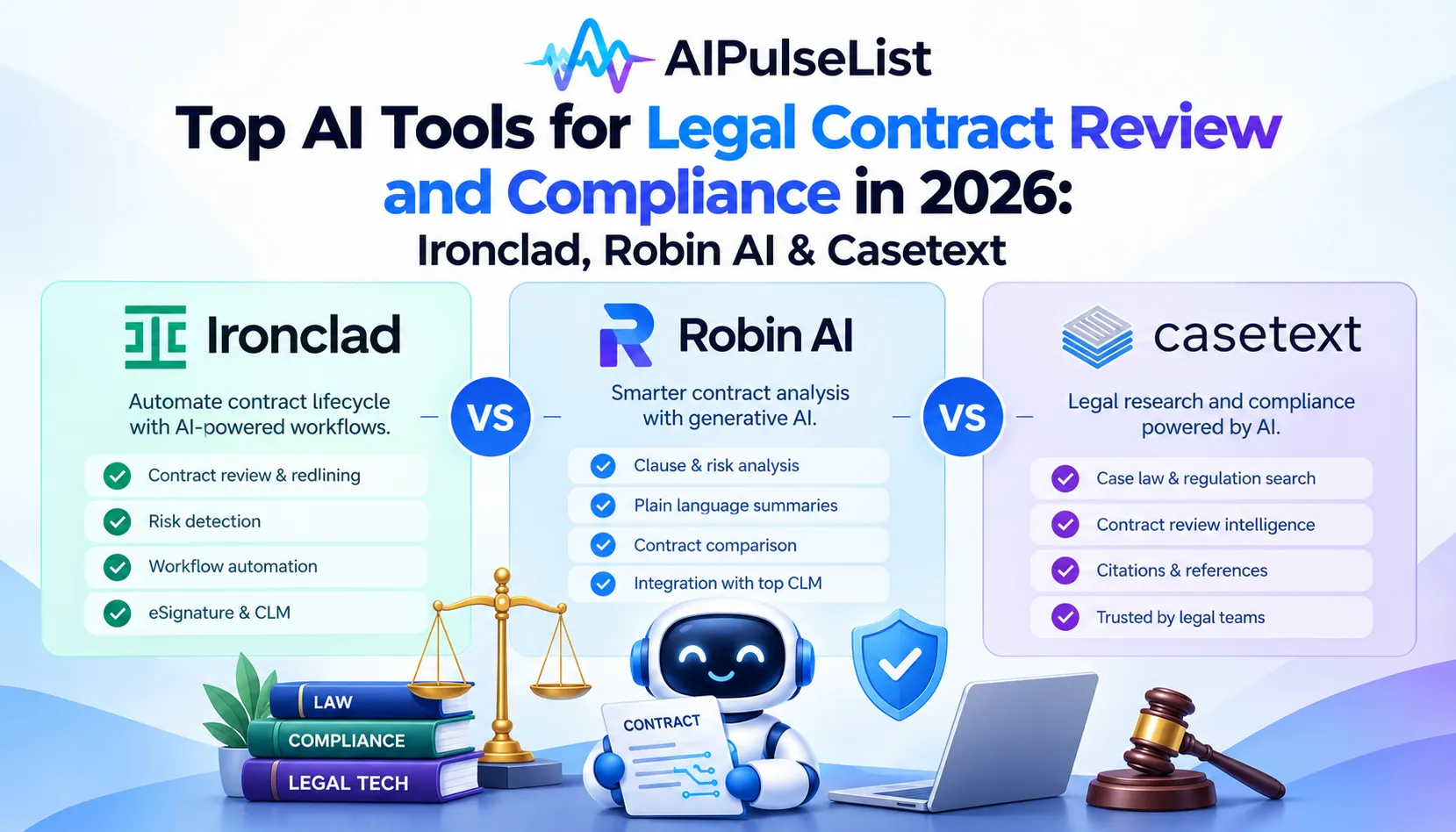 Top AI Tools for Legal Contract Review and Compliance in 2026: Ironclad, Robin AI & Casetext